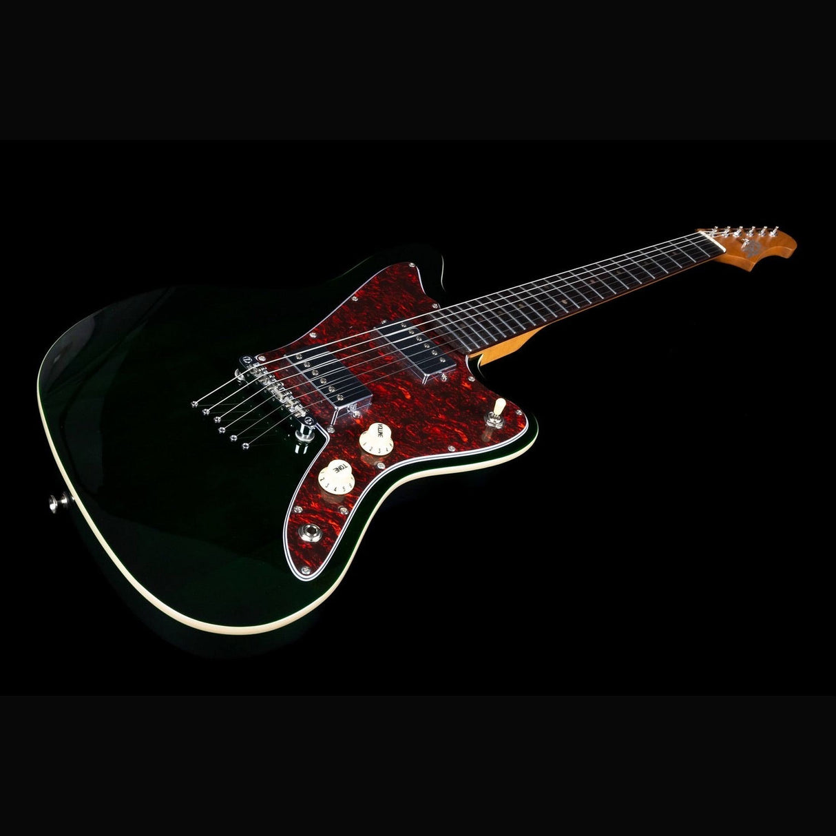 JET JJ-350 GR R Offset Elektrische Gitaar HH Rosewood Toets Hardtail Groen