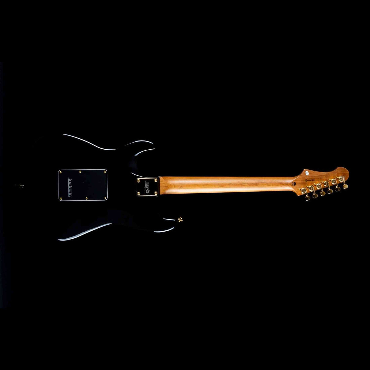 JET JS-380 BK G S-style Elektrische Gitaar SSS Alnico V Tremolo Goud Hardware Rosewood Toets Zwart