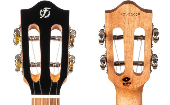 Flight Iris Tinta Concert TDB Ukulele met All Solid Mahogany Body, Rosewood Toets en Fluorocarbon Snaren, Transparent Blue