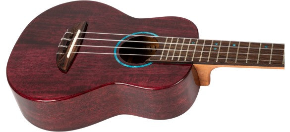 Flight Iris Tinta Concert TPP Ukulele met All Solid Mahogany Body, Rosewood Toets en Fluorocarbon Snaren, Transparent Purple