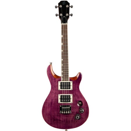 Flight Vanguard Transparent Purple – Elektrische Solidbody Tenor Ukulele met 2 Humbuckers