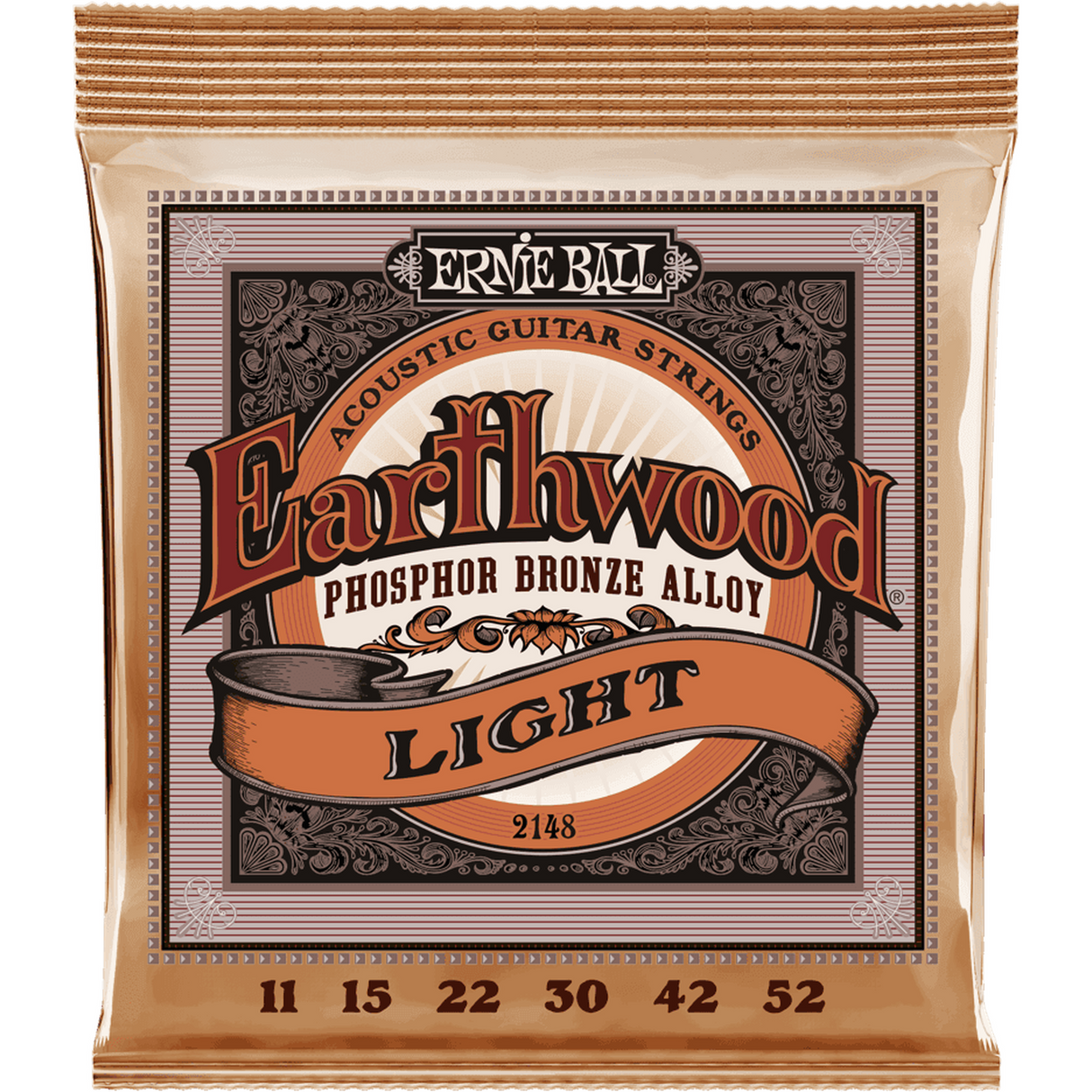 Ernie Ball 2148 Earthwood Fosforbrons Akoestische Gitaarsnaren Light 11–52