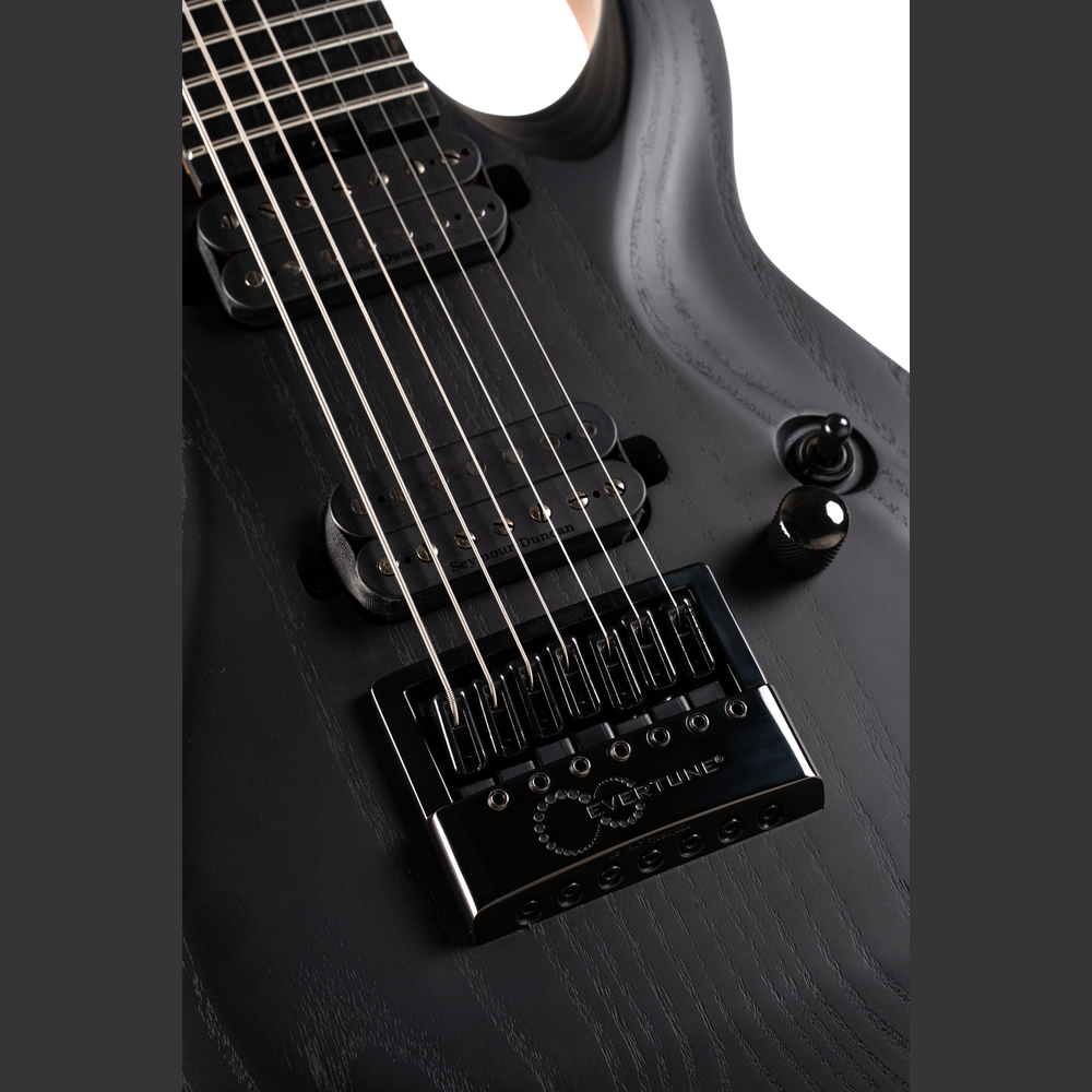 CORT KX707EVOPBKG 7-snarige Elektrische gitaar Evertune Open Pore Black