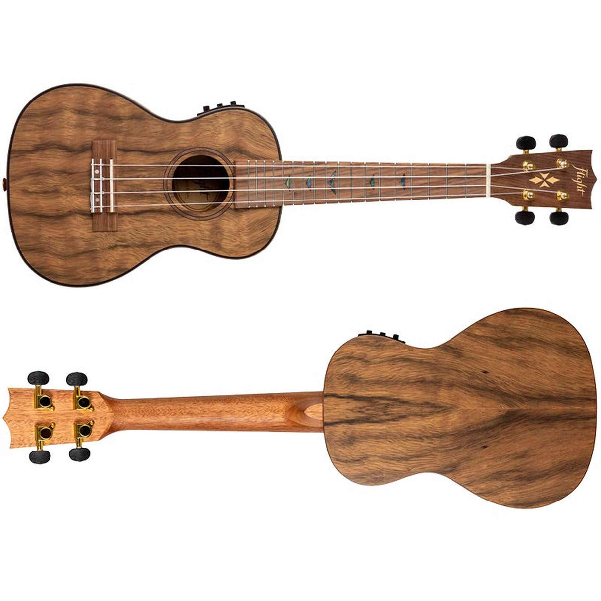 Flight DUC430 EQ DAO Elektrisch-Akoestische Concert Ukulele met Dao Body, Pickup en Aquila Super Nylgut Snaren