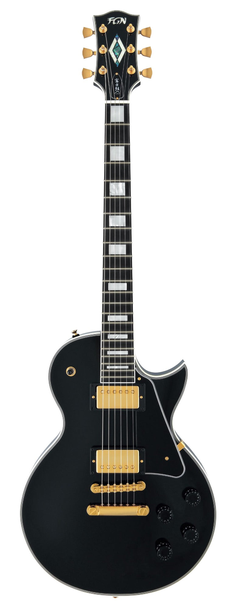 FGN Neo Classic LC20 elektrische gitaar Black High Gloss, Seymour Duncan SH 1 en SH 4, met gigbag