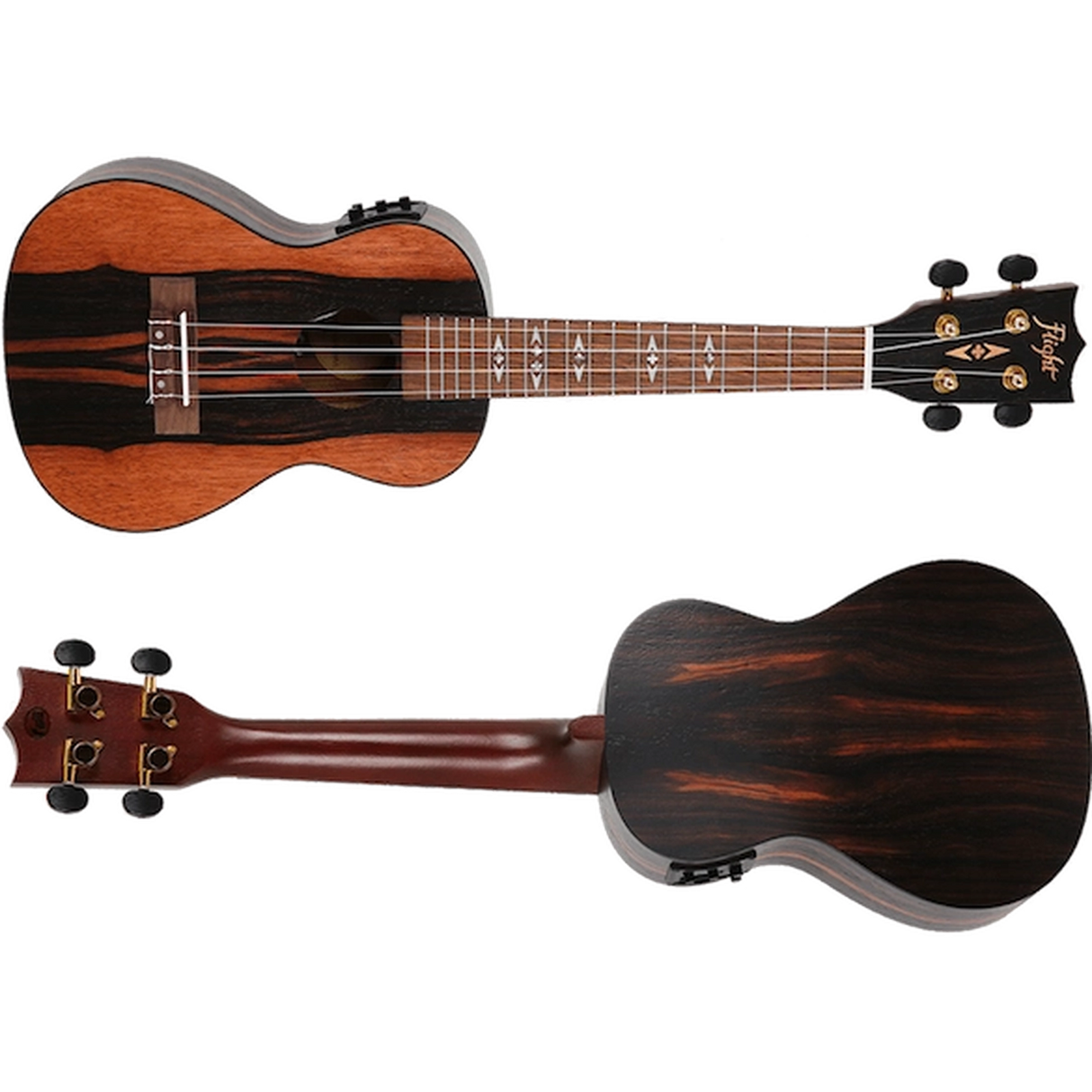 Flight DUC460 EQ Concert Ukulele – Elektro-akoestisch, Amara hout, met FU-T3 Pickup