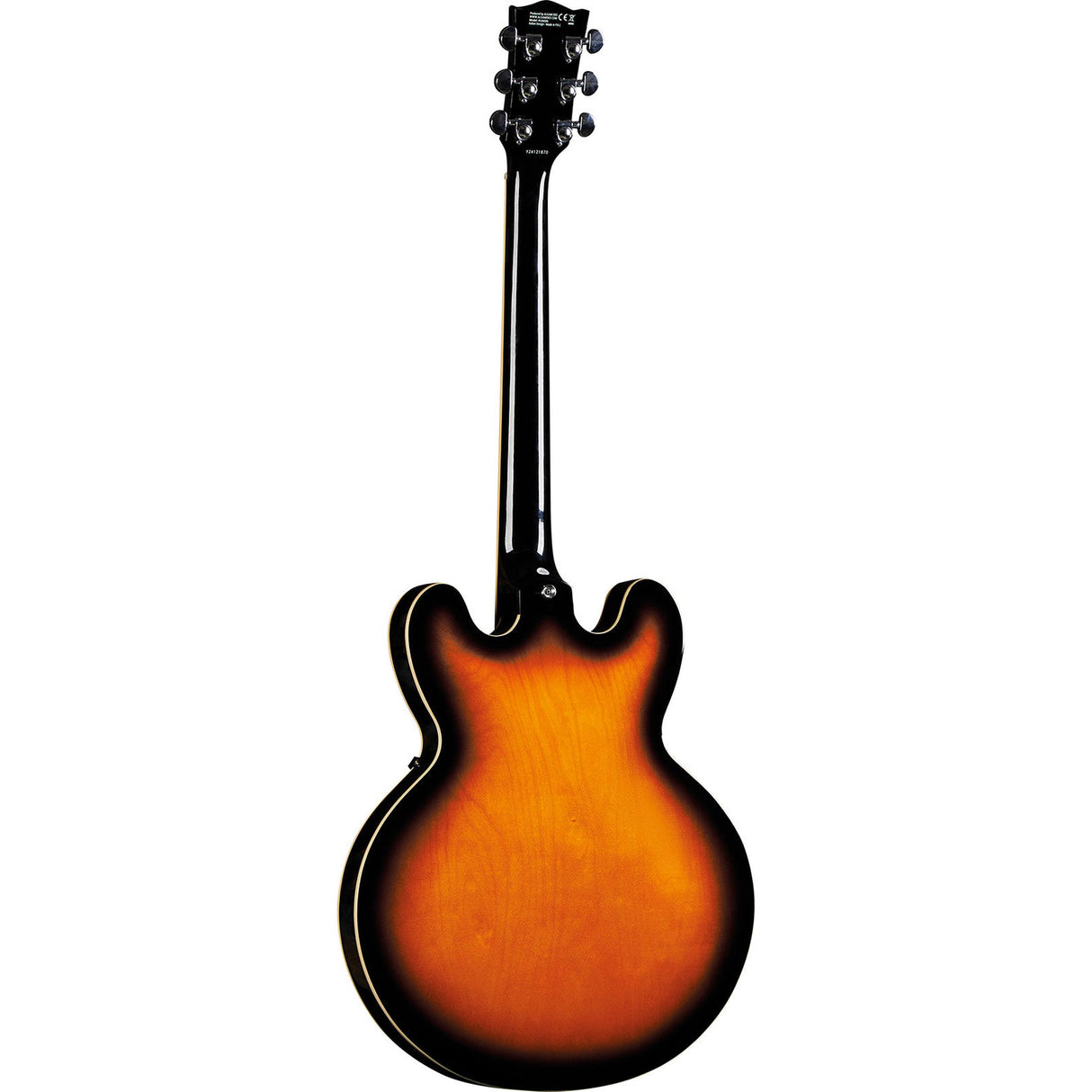 Eko Fusion Sunburst Hollowbody Elektrische Gitaar 335, 2 Humbuckers, 22 Frets, Sunburst