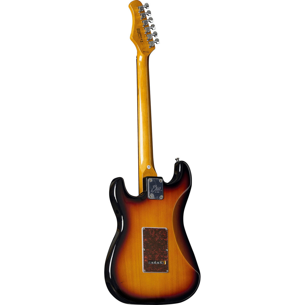 EKO ST350 SB elektrische gitaar sunburst, HSS pickups, 22 frets, laurier toets, vibrato