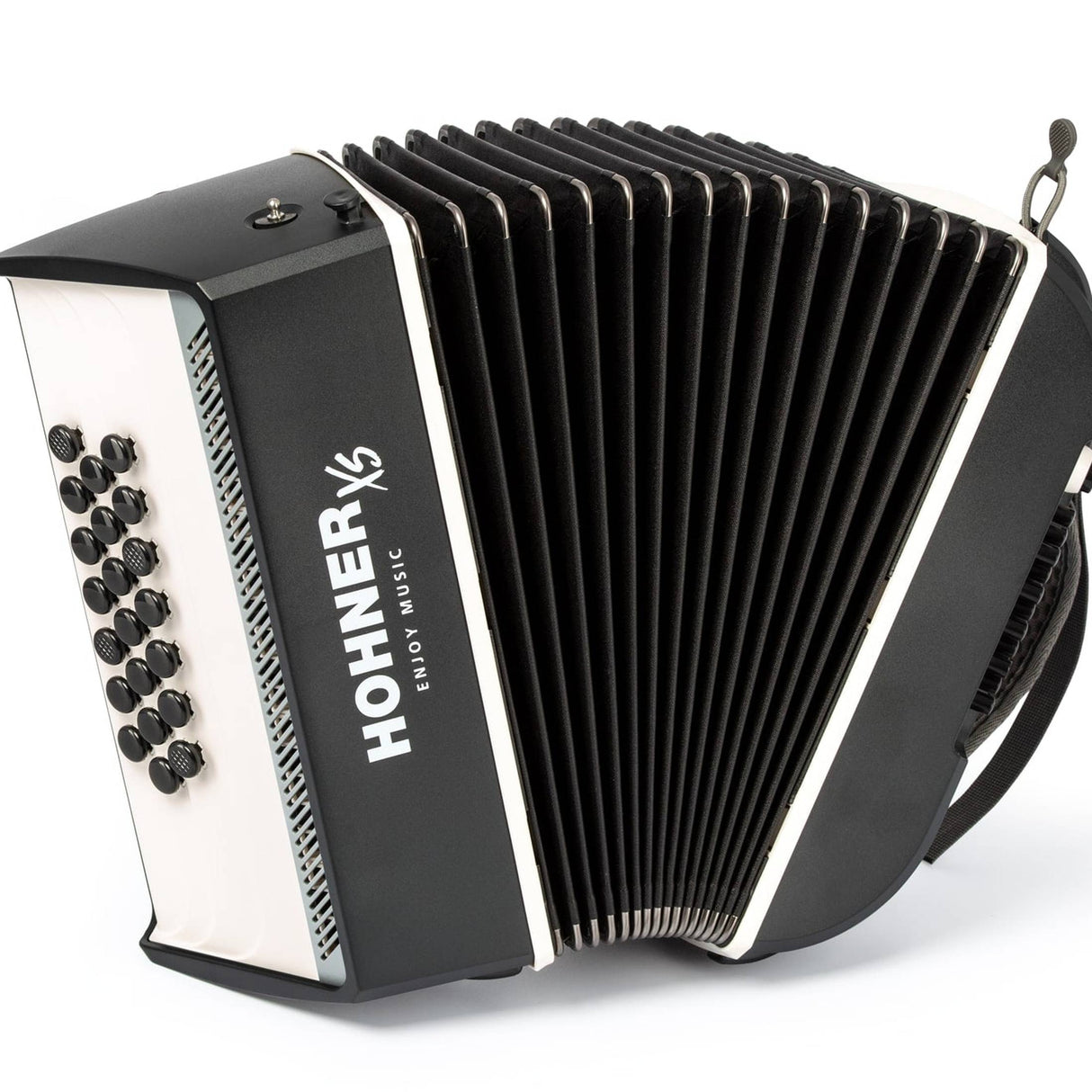 HOHNER A2931 XS Knopaccordeon- 21 knoppen en 15 bassen Grijs‑Wit met gigbag en volwassen draagriem