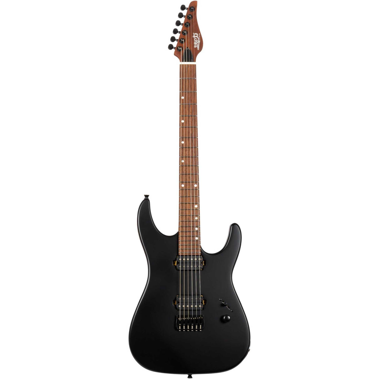JET JS-501 BK Stygian S-style Elektrische Gitaar HH Vaste Brug Rosewood Toets Satijn Zwart