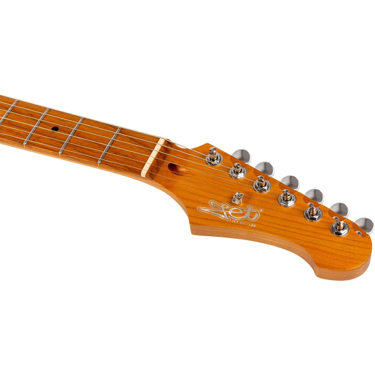 JET JJ-300 P90 BK Offset Elektrische Gitaar Dual P90 Tremolo Roasted Maple Zwart