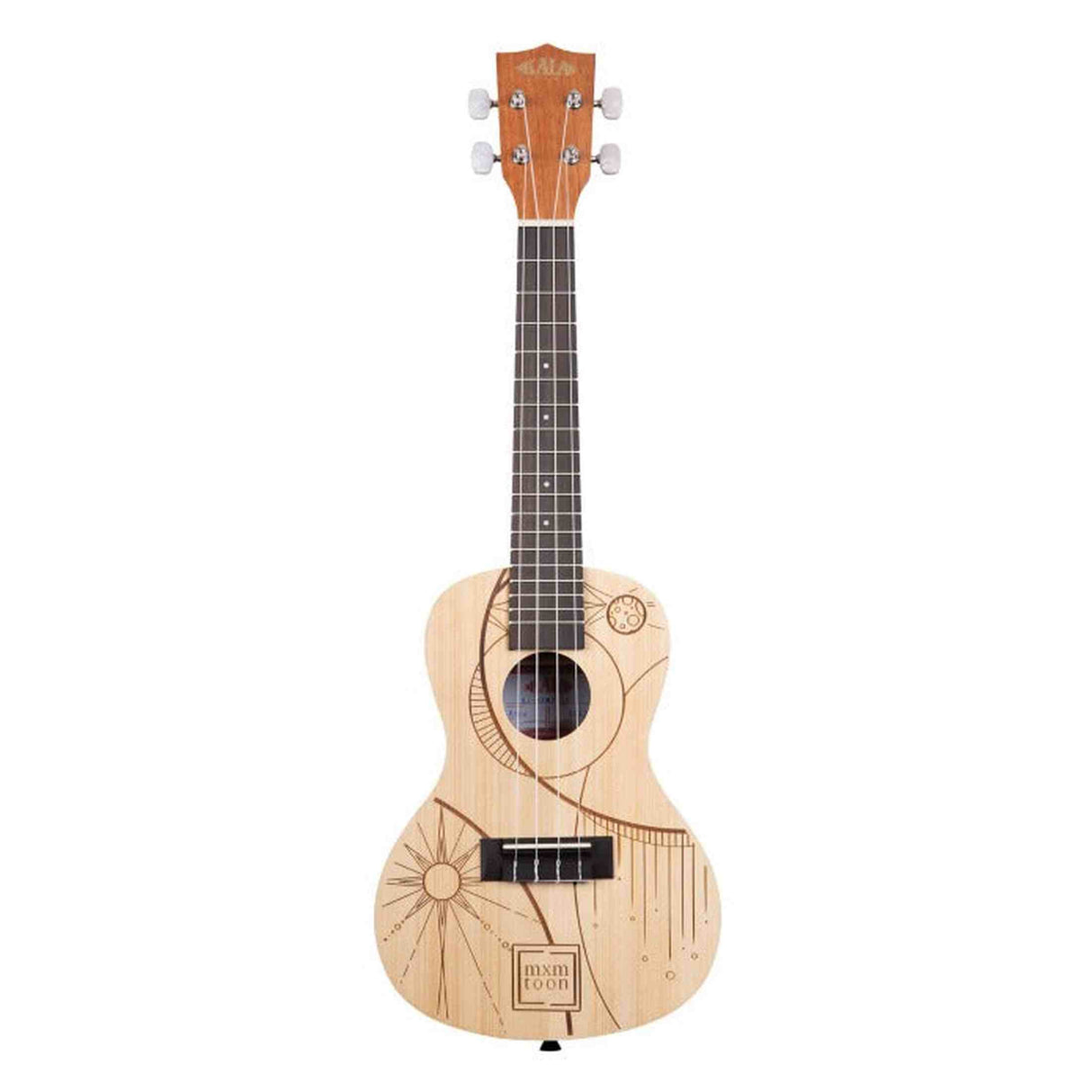 Kala mxmtoon Signature concert ukulele – Sparren bovenblad, mahonie, met custom gigbag