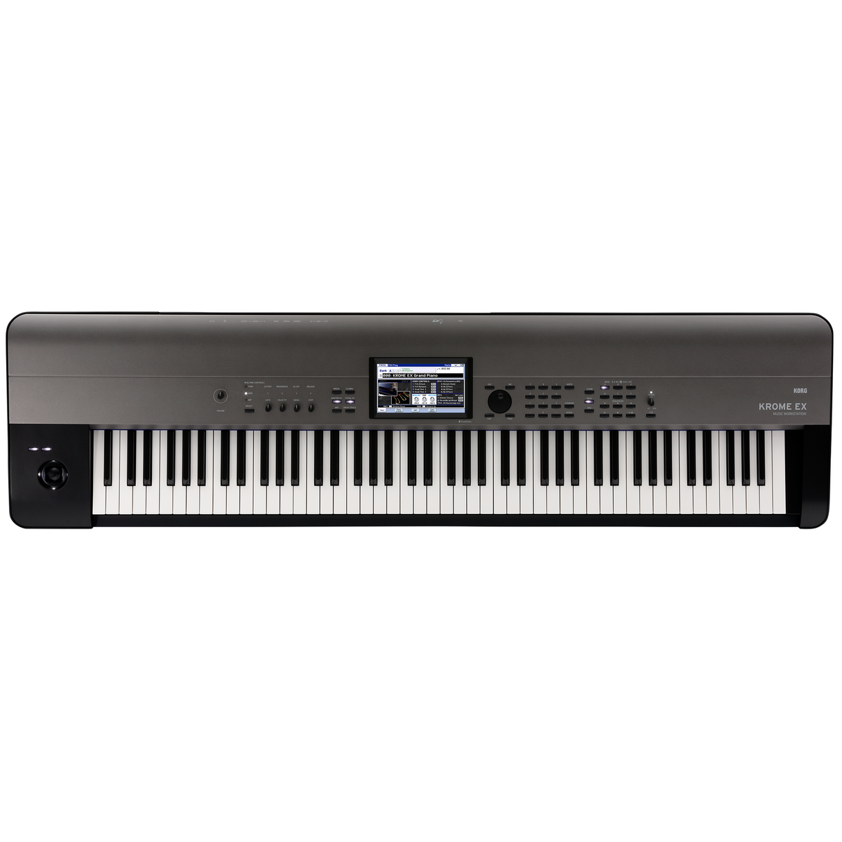 KORG KROME EX 88 Synthesizer – 88 gewogen toetsen, uitgebreide EDM-soundset, USB, grijs-metallic