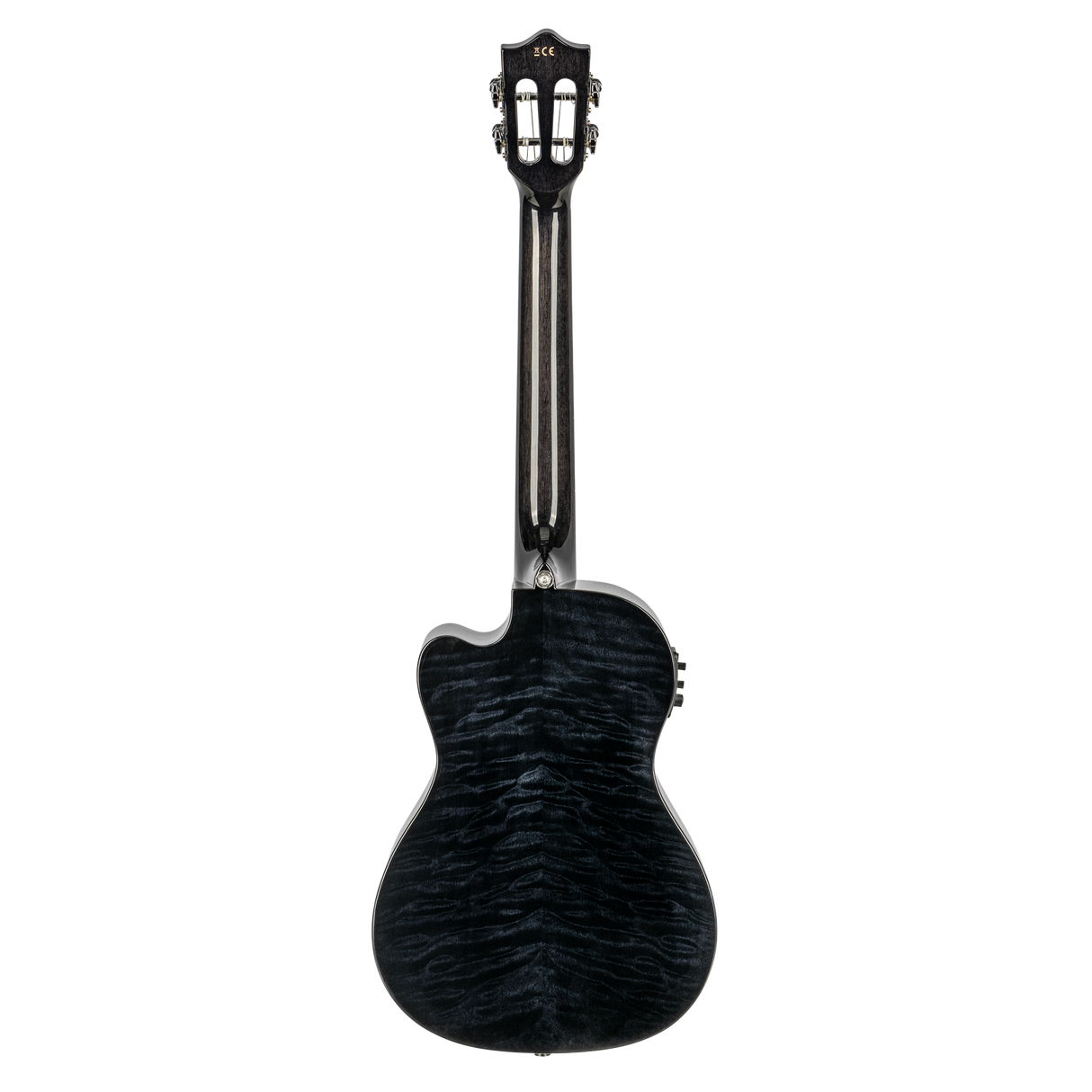 LANIKAI LKUQMBKCEB Baritonukulele, Quilted Maple Series, zwart, Cutaway, Preamp,