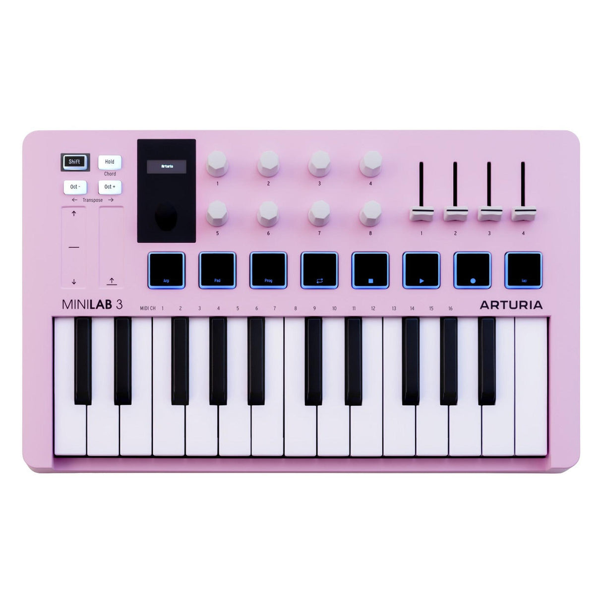 Arturia MiniLab 3 Rose Quartz 25-Tasten MIDI-Controller mit Pads und USB-C
