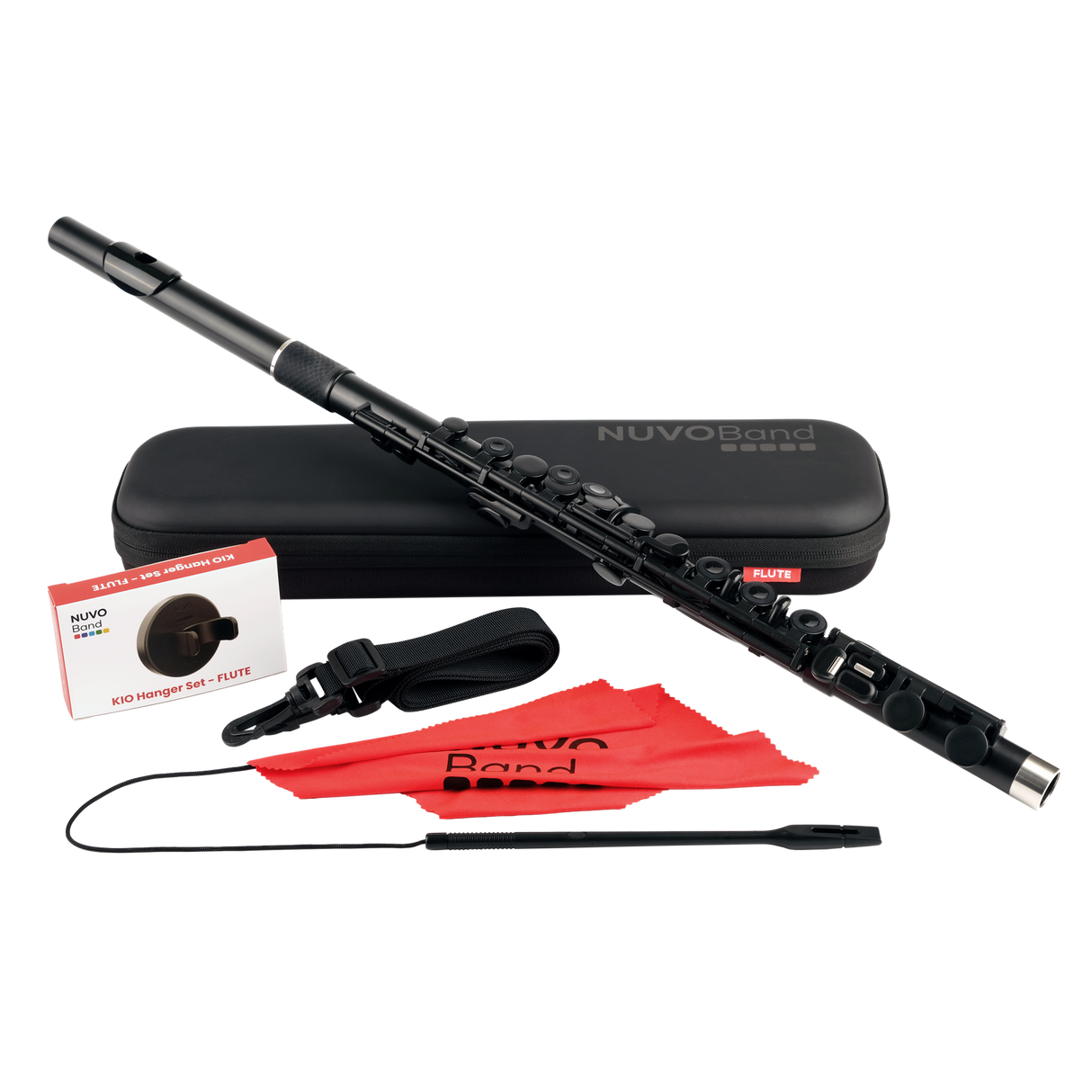NUVO B300FBK BAND Dwarsfluit – ABS kunststof, 240 g, C-stemming, waterdicht, zwart