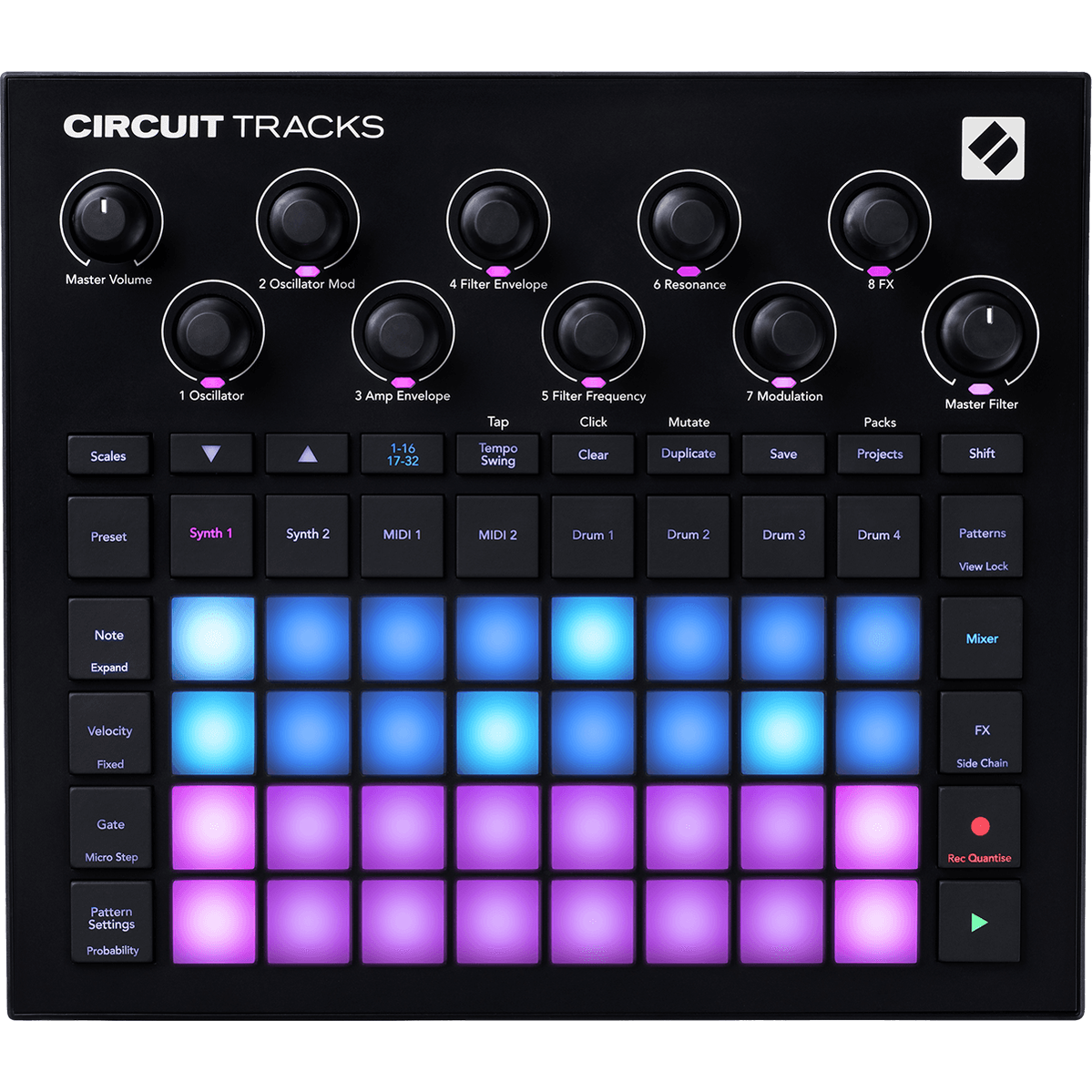 Novation Circuit Tracks – Groovebox met Synth-, Drum- en MIDI-tracks en Effecten