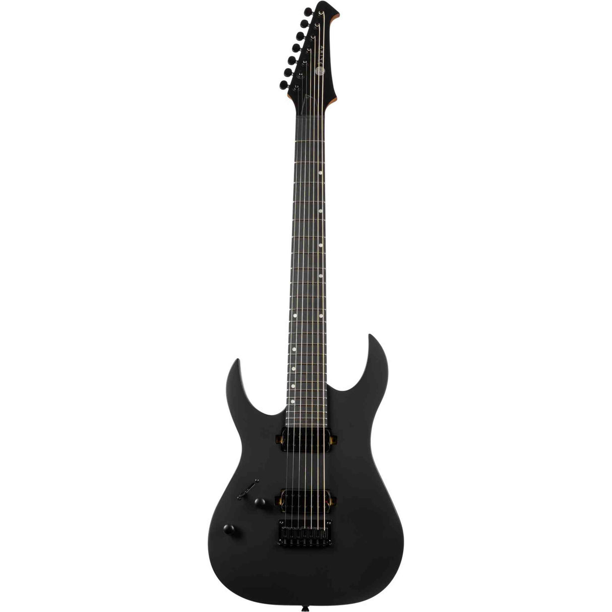 Spira S-407 MBK LH Linkshandige 7-String Elektrische Gitaar HH Villain Humbuckers Roasted Poplar Satin Black 26.5 inch
