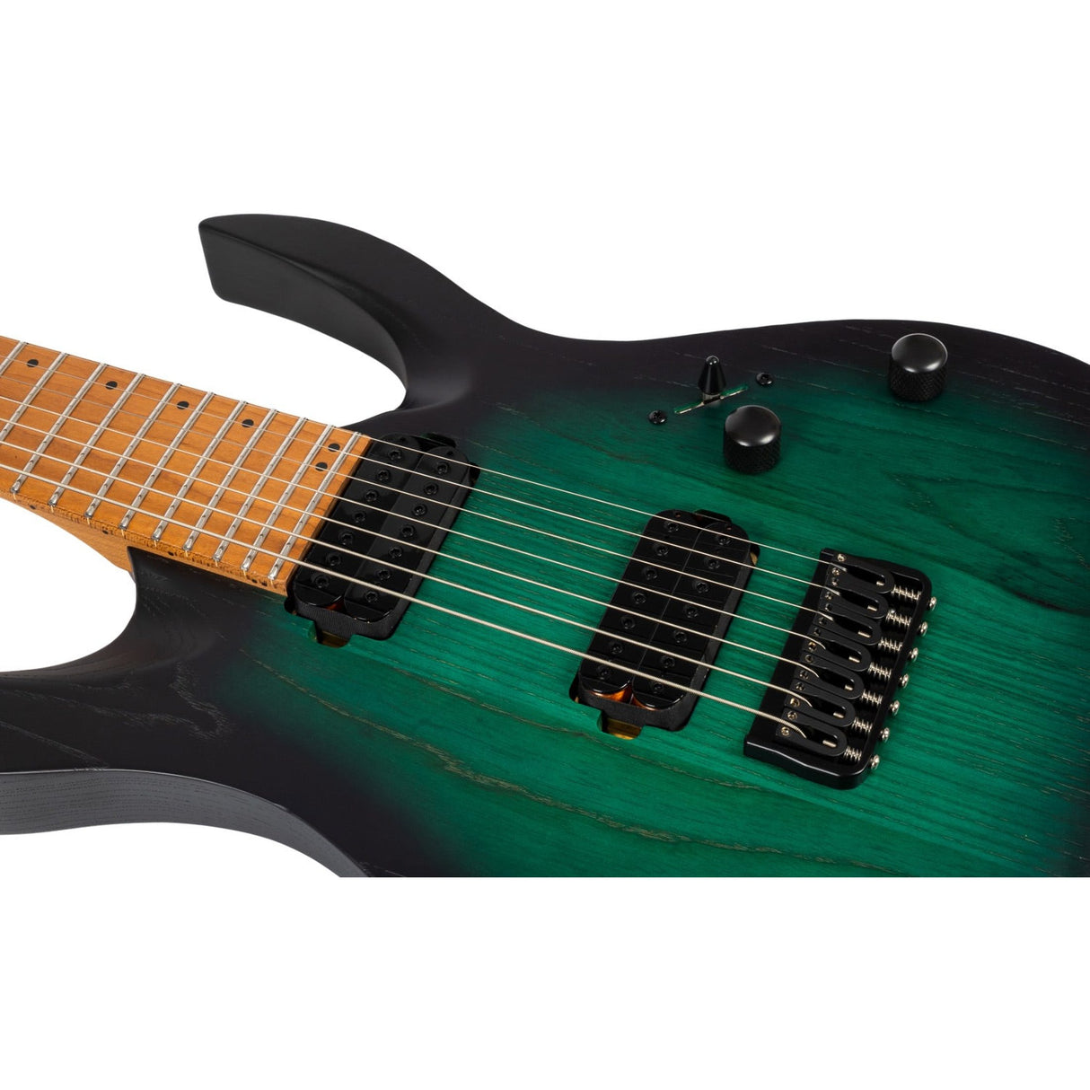 Spira S-607 AGR 7-snarige Elektrische Gitaar Swamp Ash Green met Stainless Steel Frets