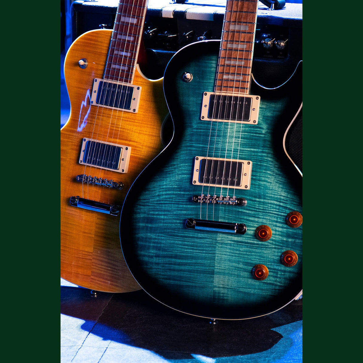 Cort CR250 VB2 Elektrische Gitaar Single Cut Mahonie met Flame Maple Top Vintage Burst