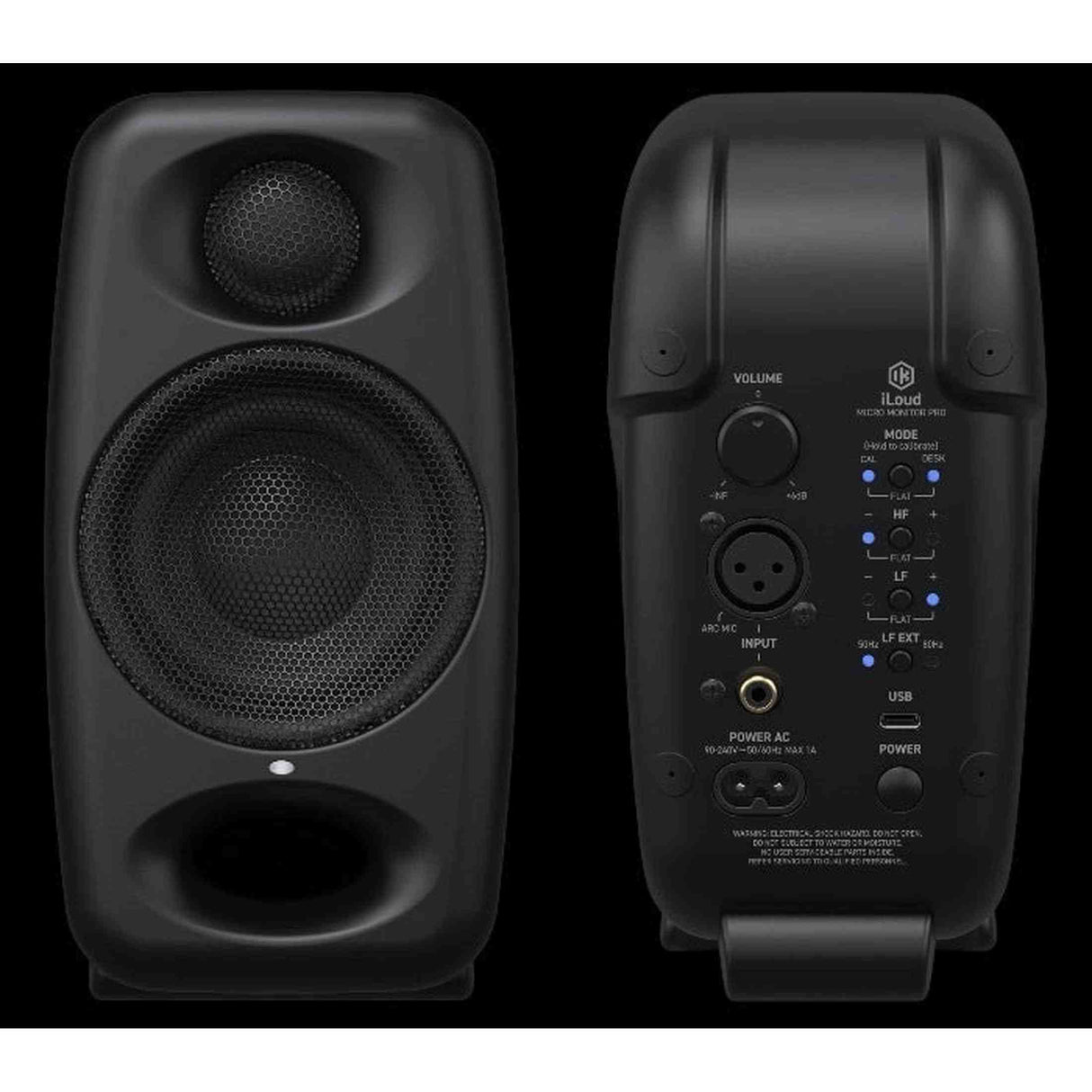 IK Multimedia iLoud Micro Monitor Pro Black Immersive Bundle 11-Delige Set Actieve 3 Inch Studio Monitors met ARC Correctie