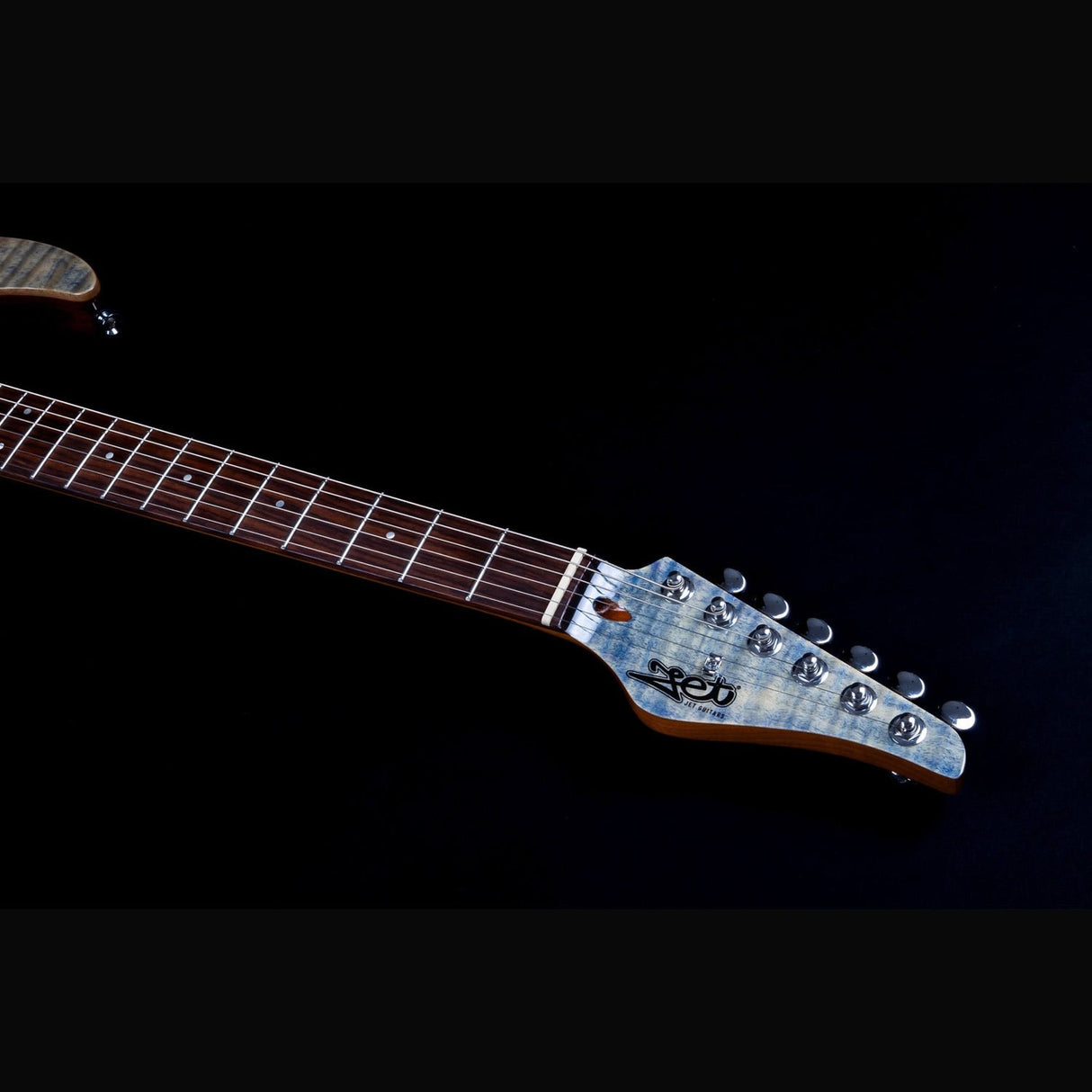JET JS-45 Indigo Gray S-style Elektrische Gitaar HSS Flame Maple Top Rosewood Toets Indigo Grijs