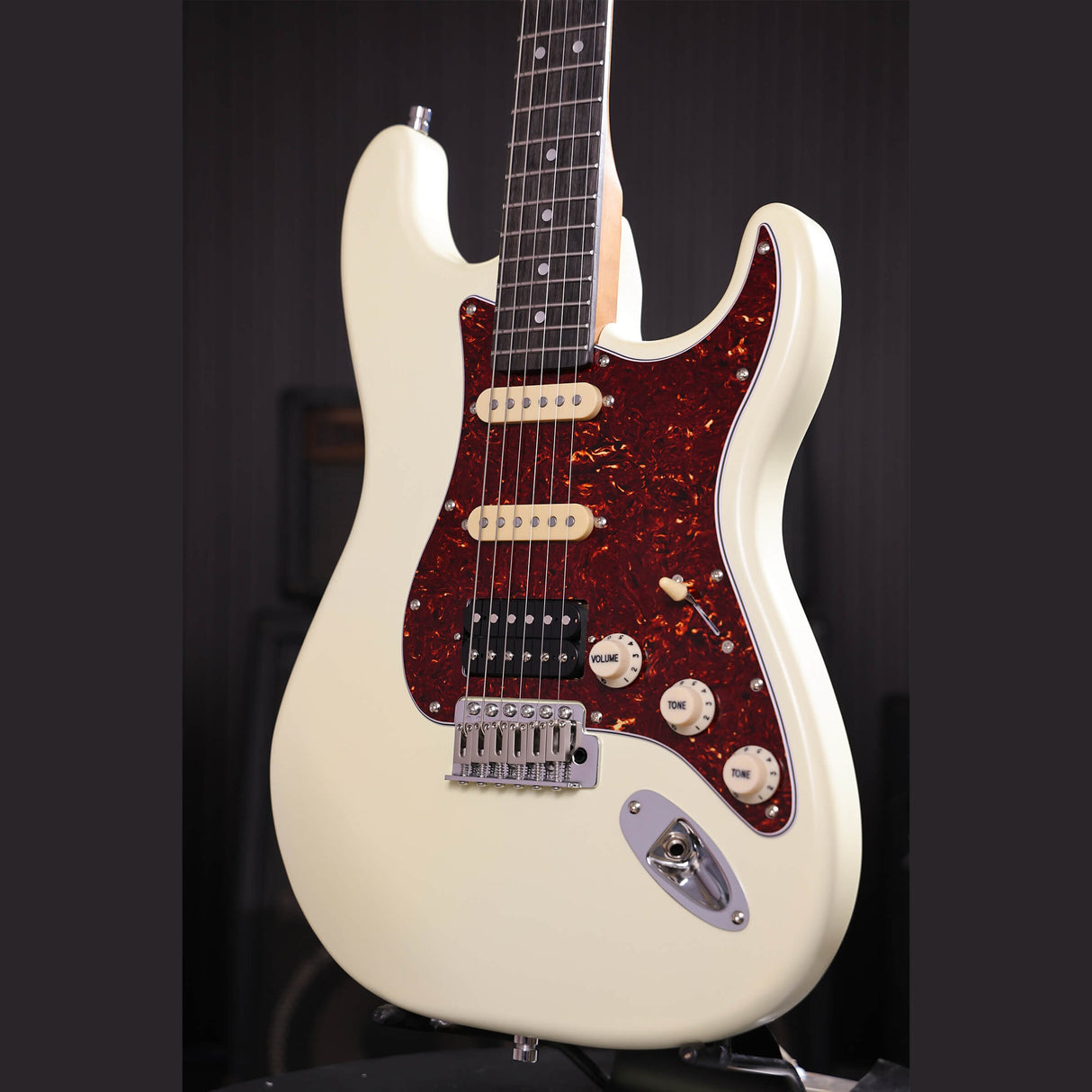 Patina PS-4 OW S-style Elektrische Gitaar HSS Alnico V Nitro Paulownia Body Roasted Maple Hals Olympic White