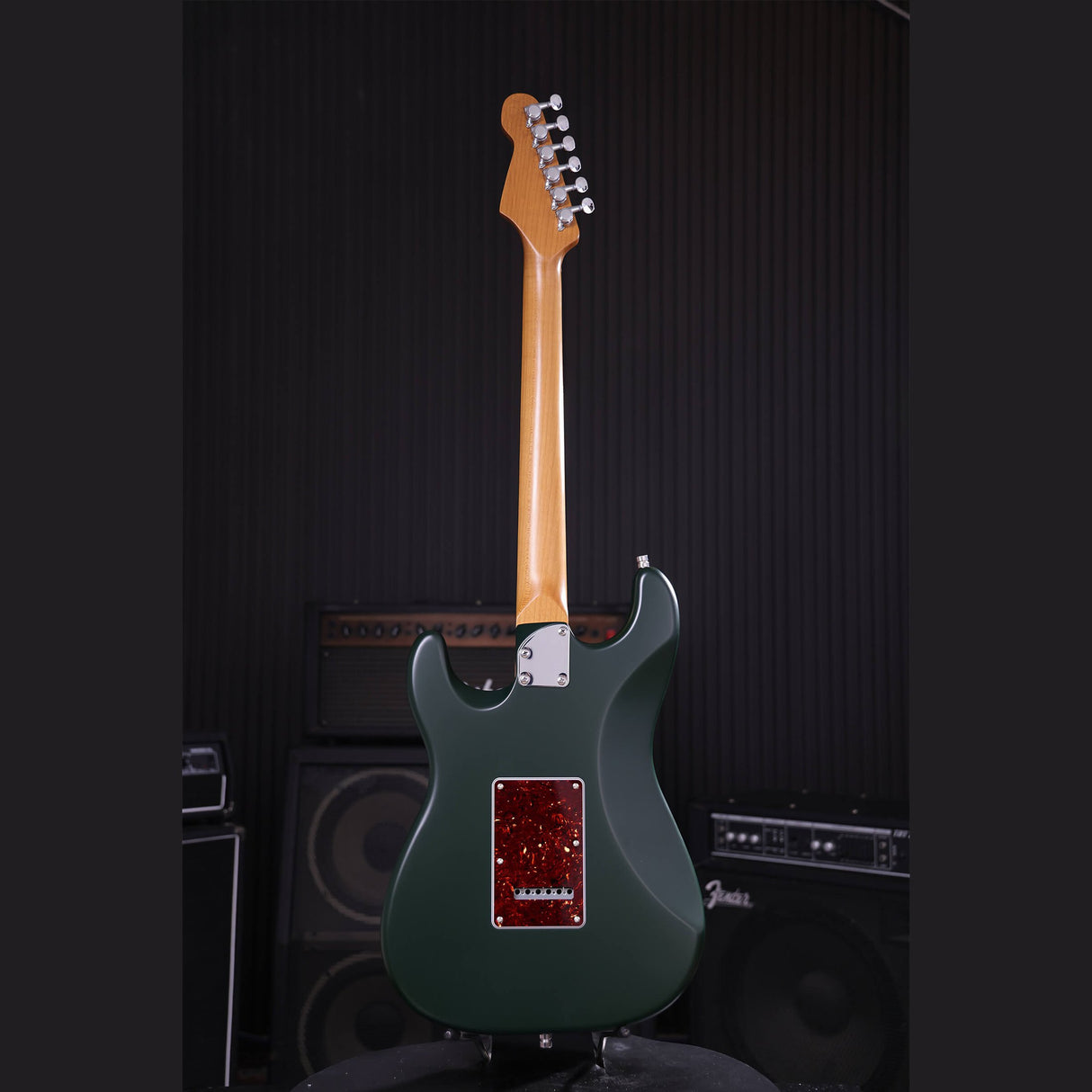 Patina PS-4 SGR S-style Elektrische Gitaar HSS Alnico V Nitro Paulownia Body Roasted Maple Hals Sherwood Green