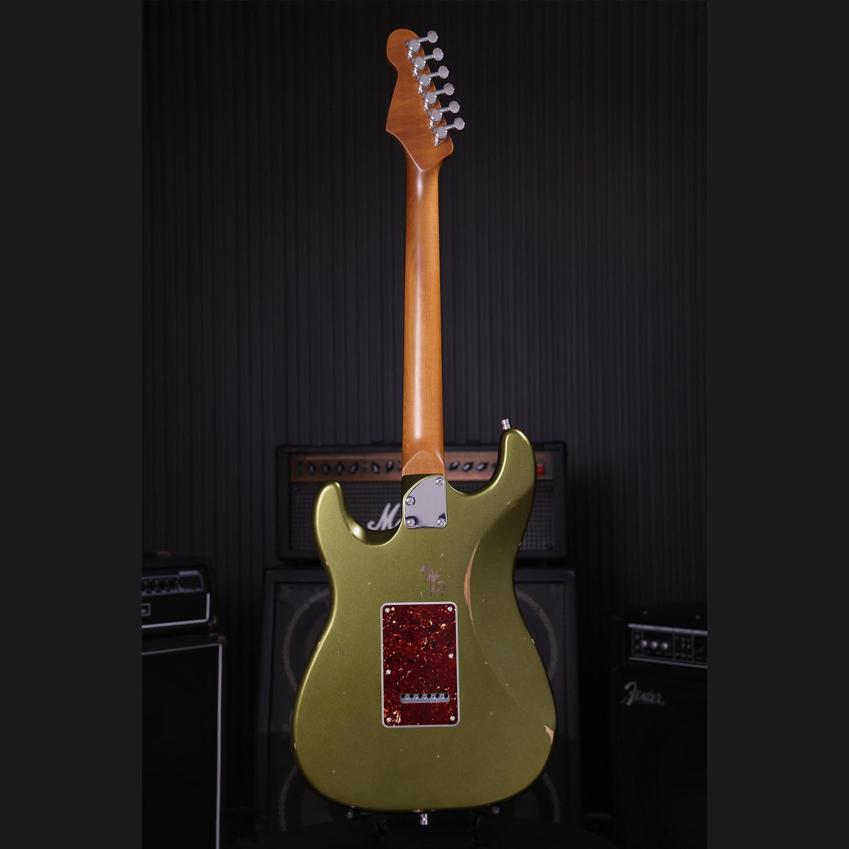 Patina PS-6 SGR R S-style Elektrische Gitaar SSS Alnico V Nitro Relic Paulownia Body Roasted Maple Hals Sherwood Green