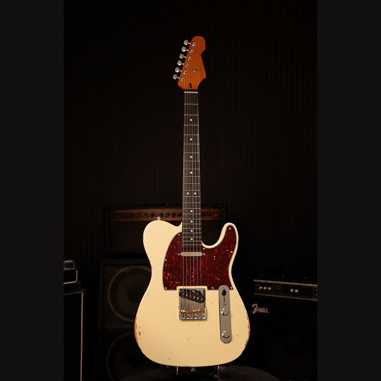 Patina PT-6 OW R T-style Elektrische Gitaar SS Alnico V Nitro Relic Paulownia Body Roasted Maple Hals Olympic White