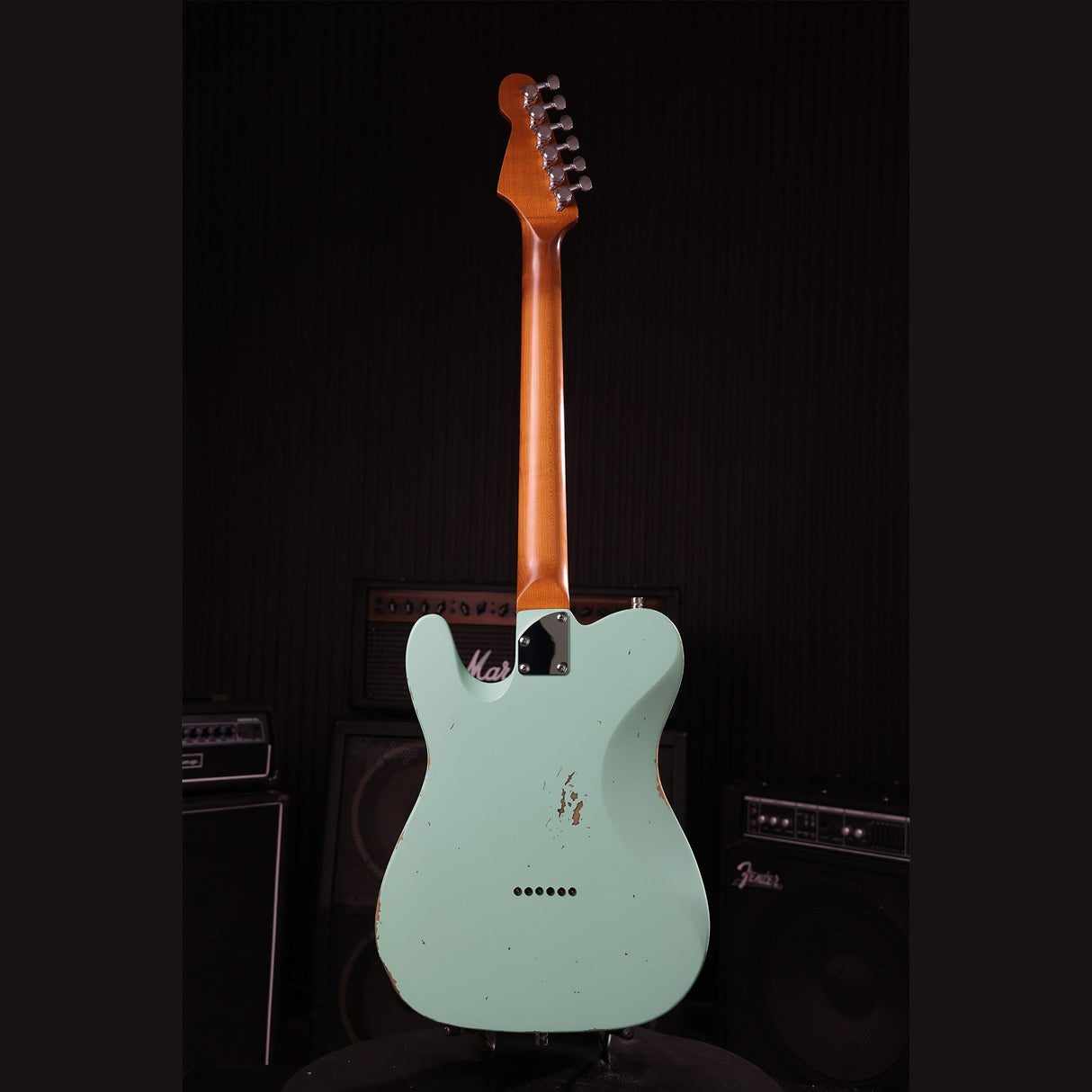 Patina PT-6 SFG R T-style Elektrische Gitaar SS Alnico V Nitro Relic Paulownia Body Roasted Maple Hals Seafoam Green