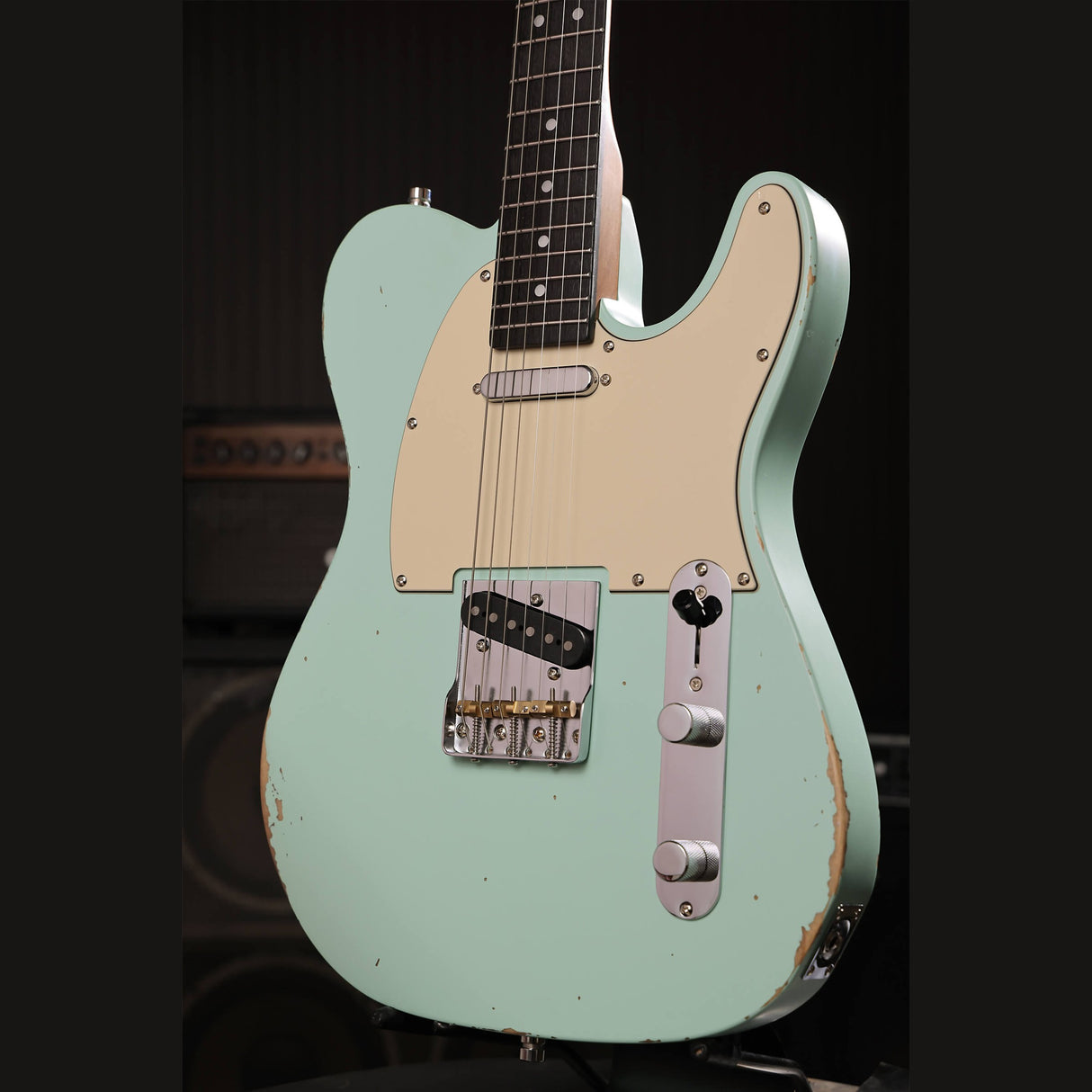 Patina PT-6 SFG R T-style Elektrische Gitaar SS Alnico V Nitro Relic Paulownia Body Roasted Maple Hals Seafoam Green