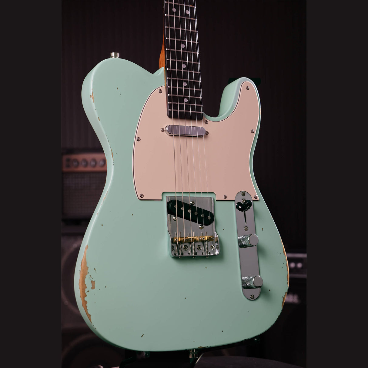 Patina PT-6 SFG R T-style Elektrische Gitaar SS Alnico V Nitro Relic Paulownia Body Roasted Maple Hals Seafoam Green