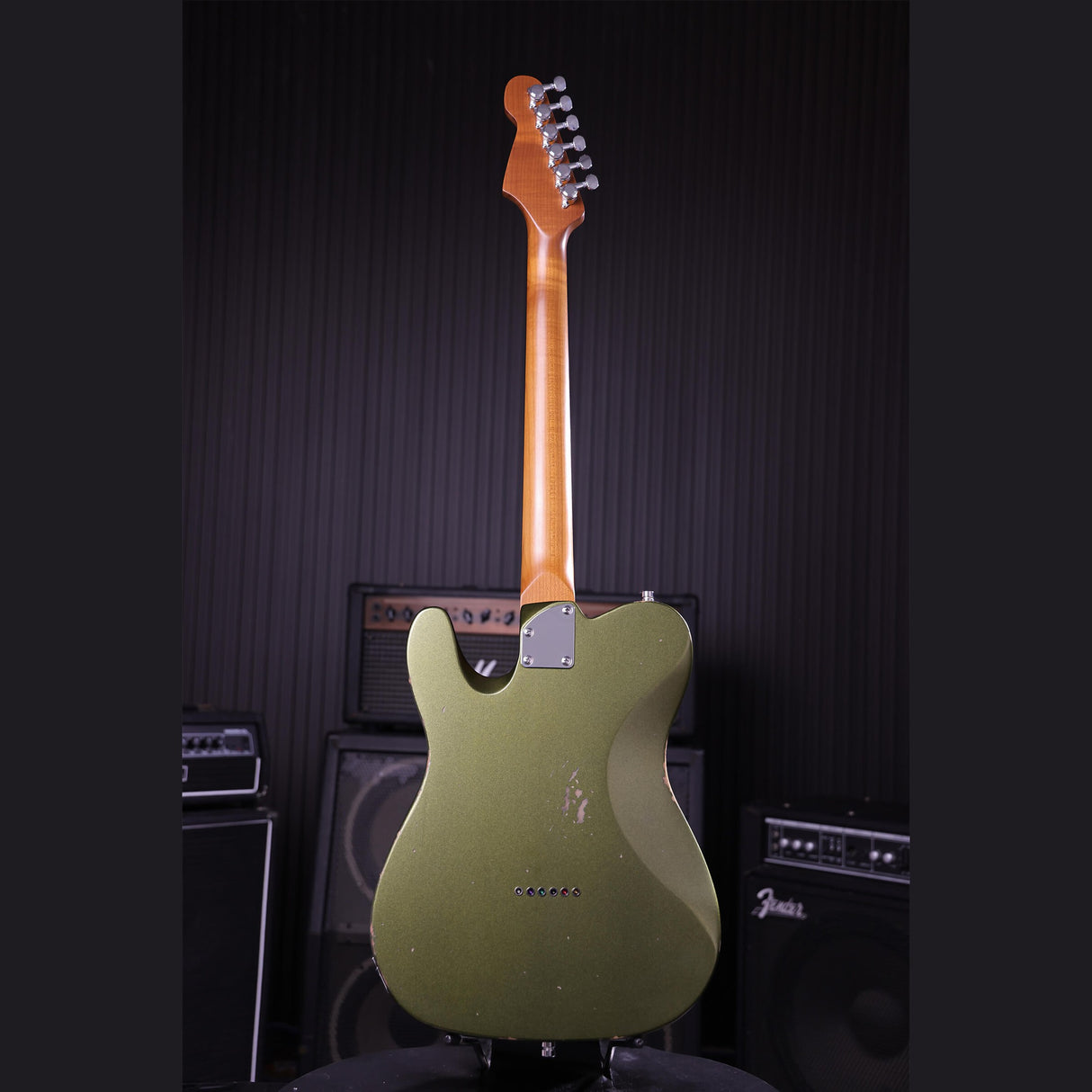 Patina PT-6 SGR R T-style Elektrische Gitaar SS Alnico V Nitro Relic Paulownia Body Roasted Maple Hals Sherwood Green