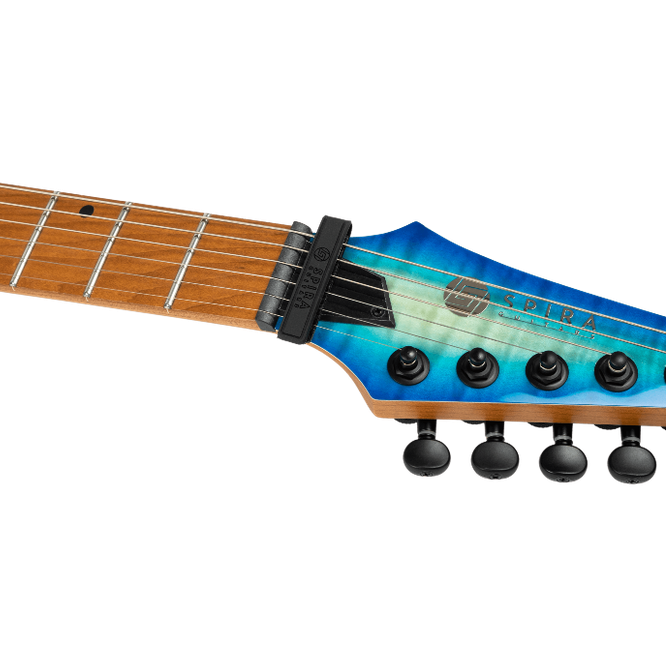Spira Guitars S-500 QAB Trans Aqua Blue elektrische gitaar ST model