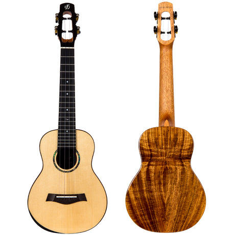 Flight Voyager EQ-A Concert Ukulele – Massief Sparren Top, Massief Acacia, Actieve Pickup, 36mm Topkam