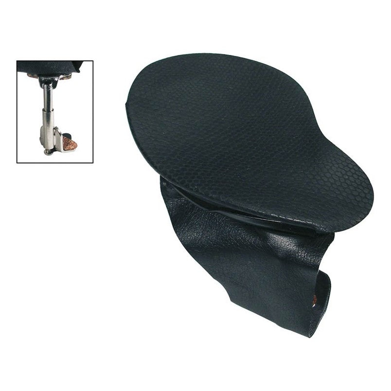 Wolf KH-63 chinrest for violin and viola 'maestrino'-model, metal black, nappa, patented screws