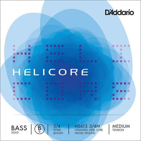 D'Addario HS613-34M double bass string B-3 3/4, medium, nickel