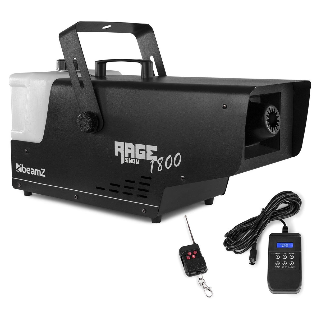beamZ Rage 1800 SNOW Sneeuwmachine met DMX, Timer en Draadloze Afstandsbediening – 1800W