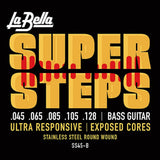 La Bella L-SS-45B snaren set elektrisch 5-snaar bass, stainless steel roundwound, light, 045-065-085-105-128
