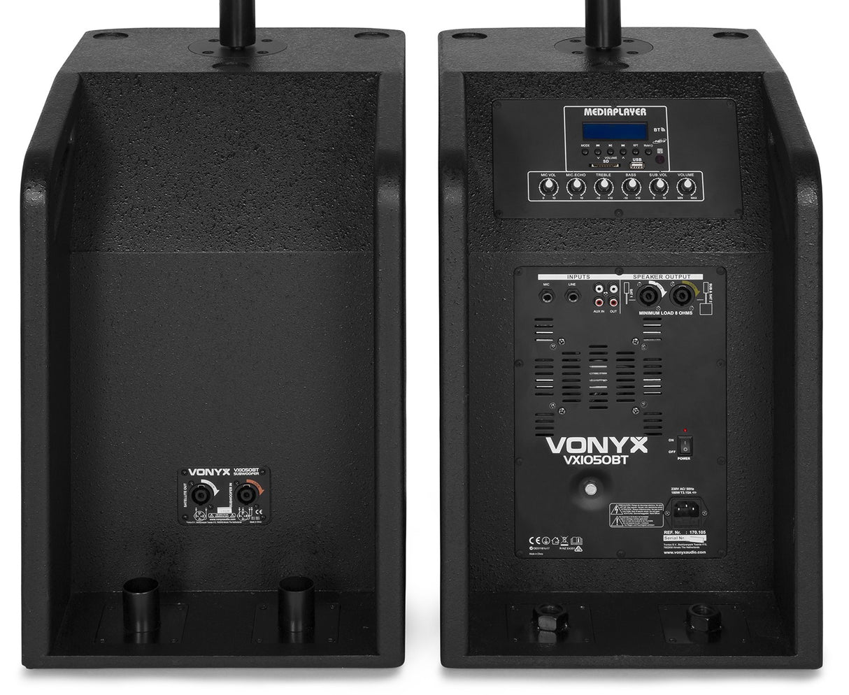 VONYX VX1050BT 1150W 2.2 Actieve Speakerset met Dubbele 12 inch Subwoofers en Bluetooth