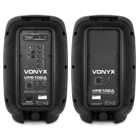 VONYX VPS102A 600W Actieve Speakerset met Bluetooth, USB/SD en 10 inch Woofers