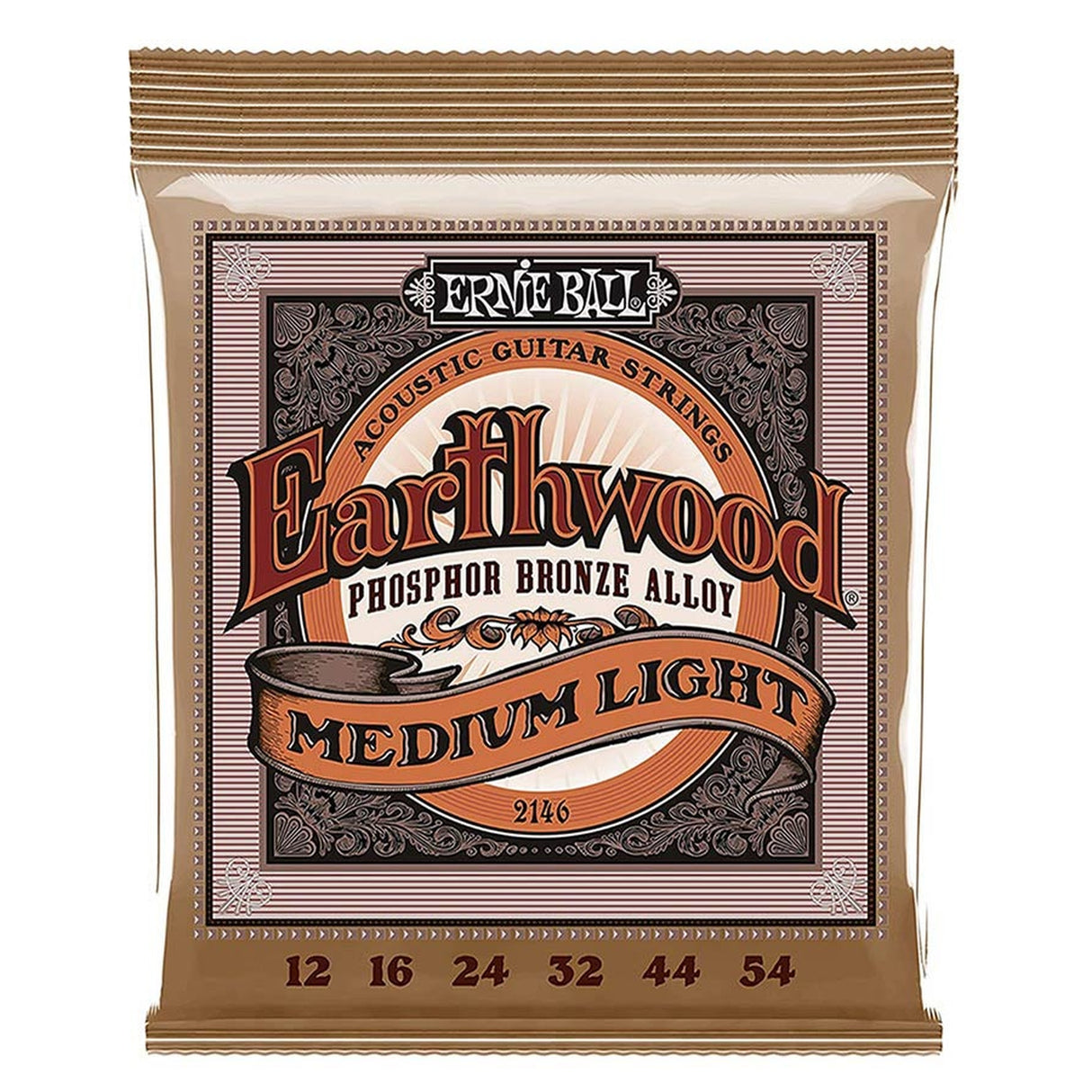 Ernie Ball EB-2146 snaren set acoustic, phosphor bronze, medium light, 012-016-024w-032-044-054