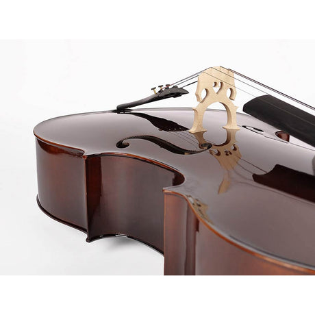 Leonardo LC-2012 cello set 1/2, geheel massief, nitro,ebben toebehoren, inclusief tas en strijkstok