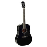 Richwood RD-12-BK akoestische gitaarset – dreadnought, zwart, met stemapparaat en standaard