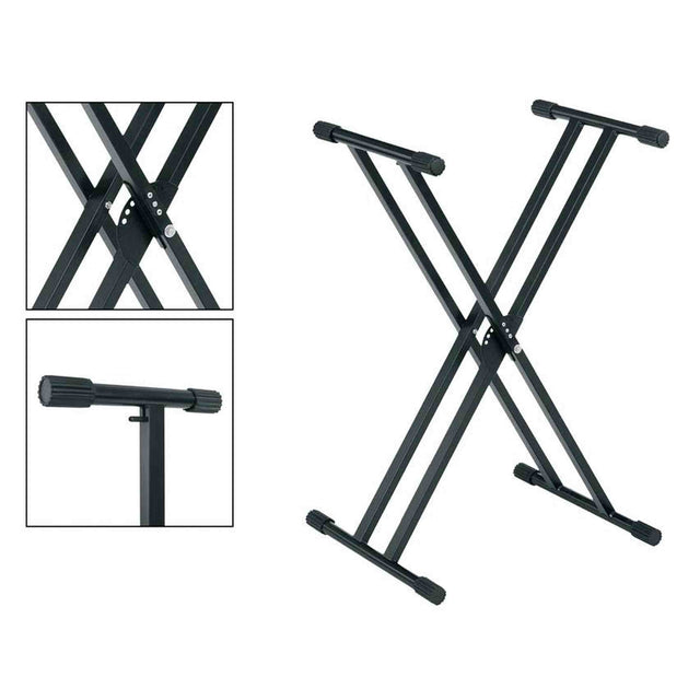 Boston KS-240 Keyboardstatief – Dubbel X-model, trigger lock, made in EU, zwart