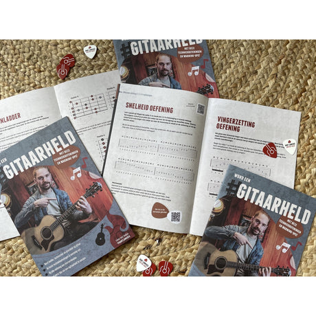 Gitaarheld gitaarboek van Aart Lameris – 17 techniekoefeningen + theorie, tips en video's