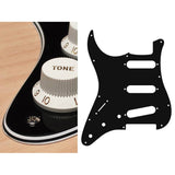 Boston SL-413-B pickguard, Stallion, standard, SSS, 3 pot holes, 3-5 switch, lefthanded, 4 ply, black