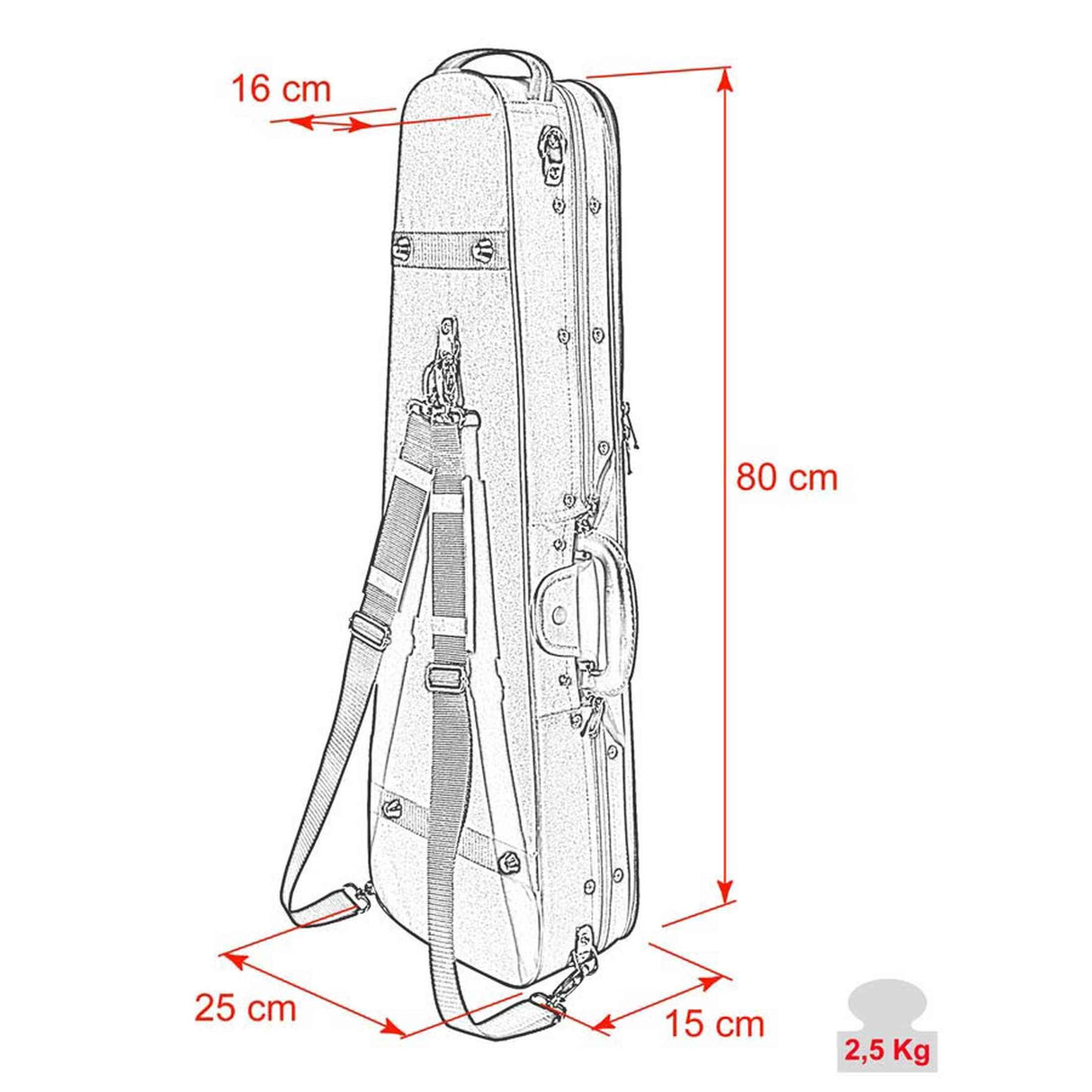 Leonardo VC-1444-UU Student Series vioolkoffer 4/4 shaped blauw