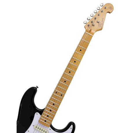SX SST57-BK elektrische gitaar – 3 single coils, vintage tremolo, zwart + tas